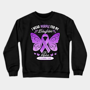 Lupus Daughter Purple Awareness Ribbon Crewneck Sweatshirt